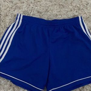 Blue and white adidas shorts
